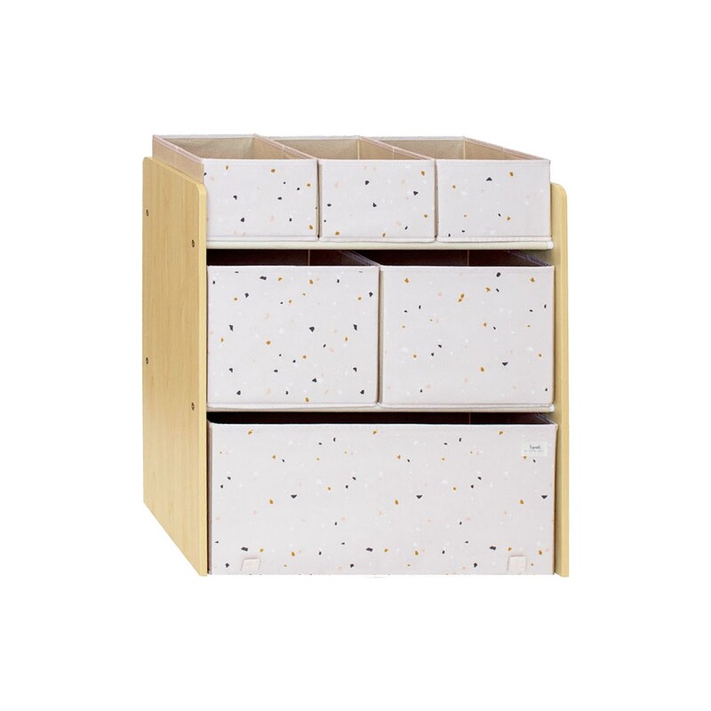 3 SPROUTS - Organizér na hračky Recycled Terrazzo/Palest Pink