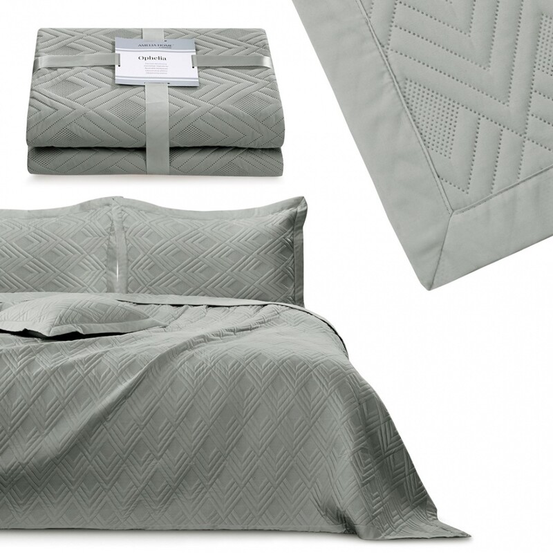 AMELIAHOME - Oboustranný pléd /přehoz na postel Ophelia, 240x260 cm, ocelová šedá