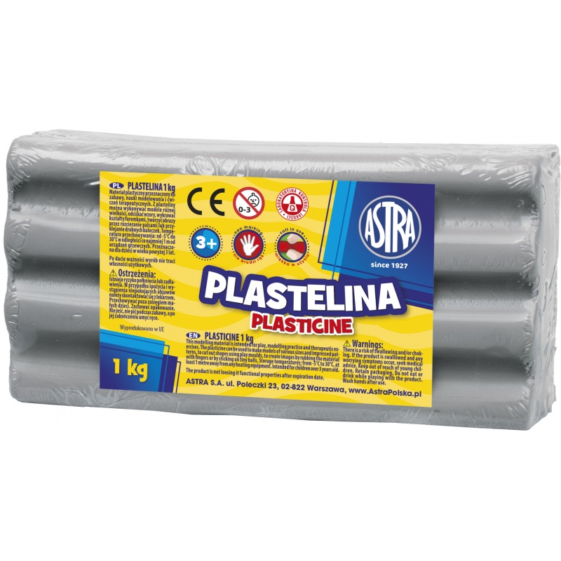 ASTRA - Plastelína 1kg Šedá, 303111023