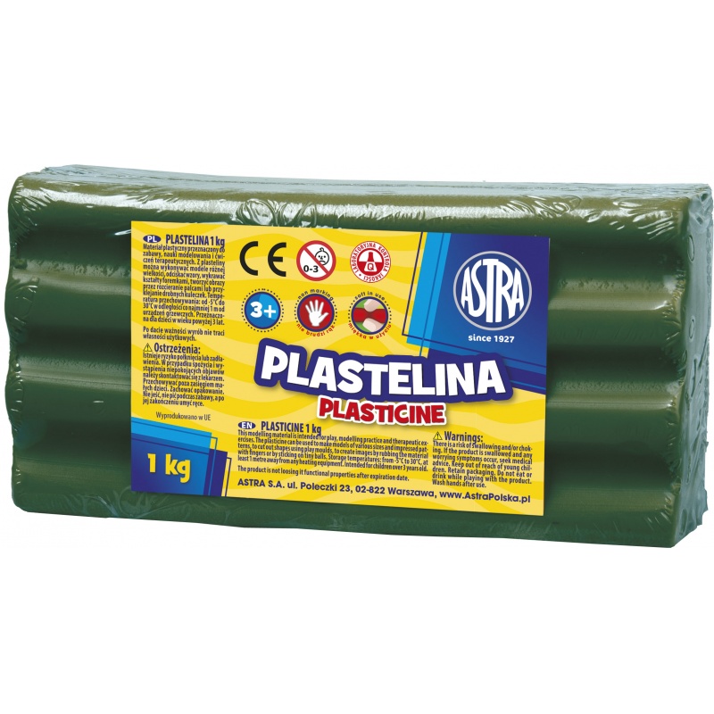 ASTRA - Plastelína 1kg Zelená tmavá, 303111019