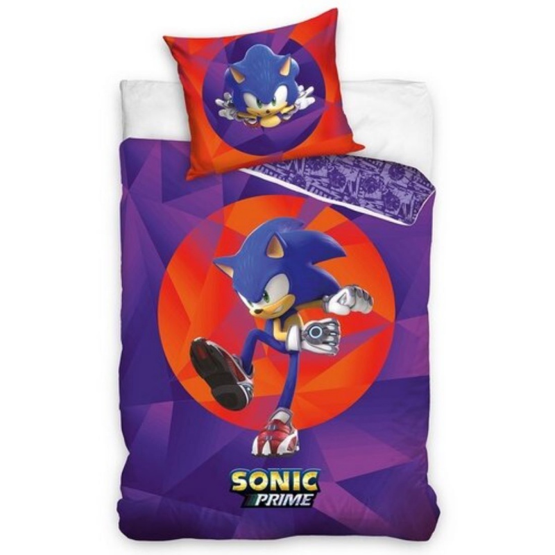 CARBOTEX - Oboustranné bavlněné povlečení Ježek Sonic Prime, 140/200+70/90, SONIC236022