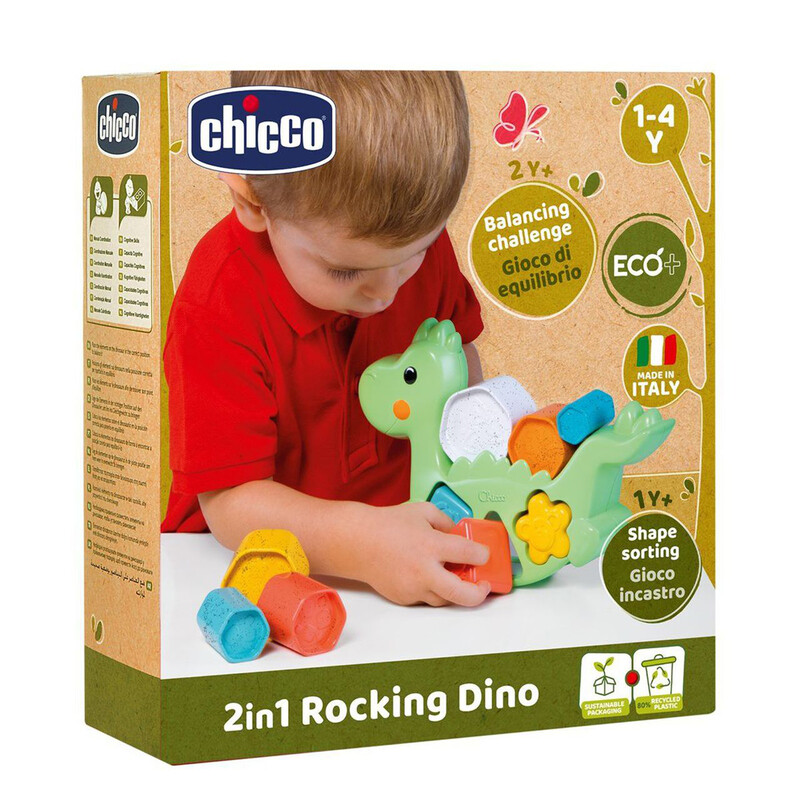 CHICCO - Hračka vkládací 2v1 Dino Eco+ 12m+