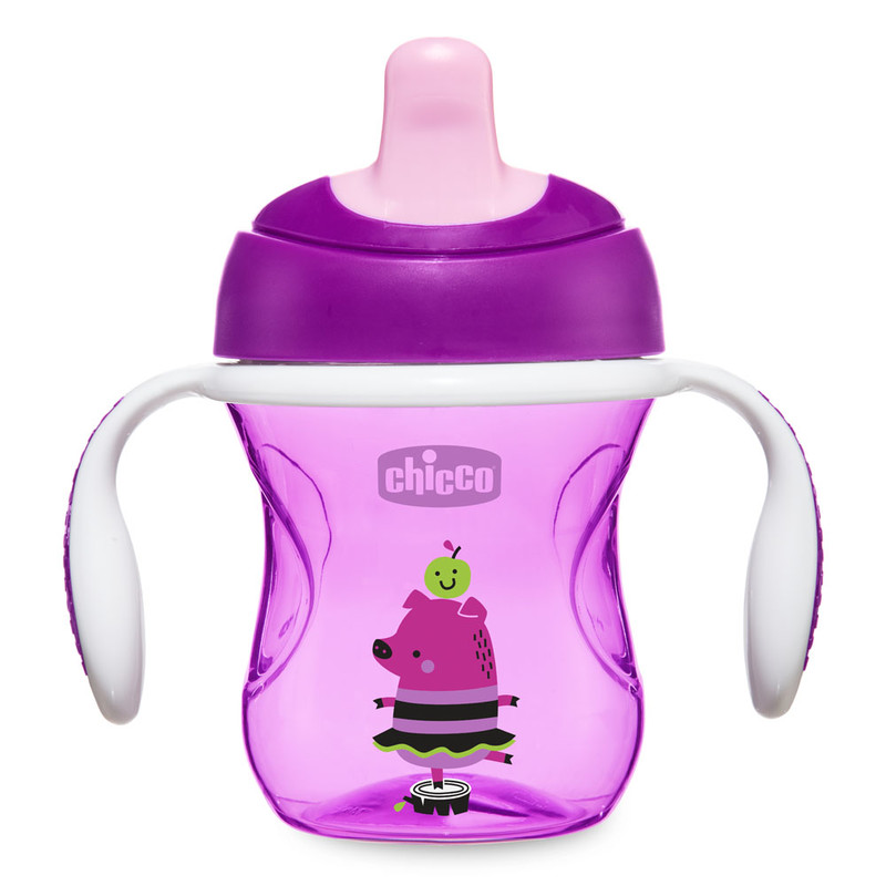 CHICCO - Hrneček Chicco Trénujeme s držadly 200 ml, fialový 6m+