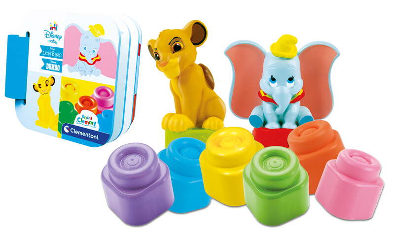 CLEMENTONI - Clemmy baby - Disney set s knížkou a kostičkami