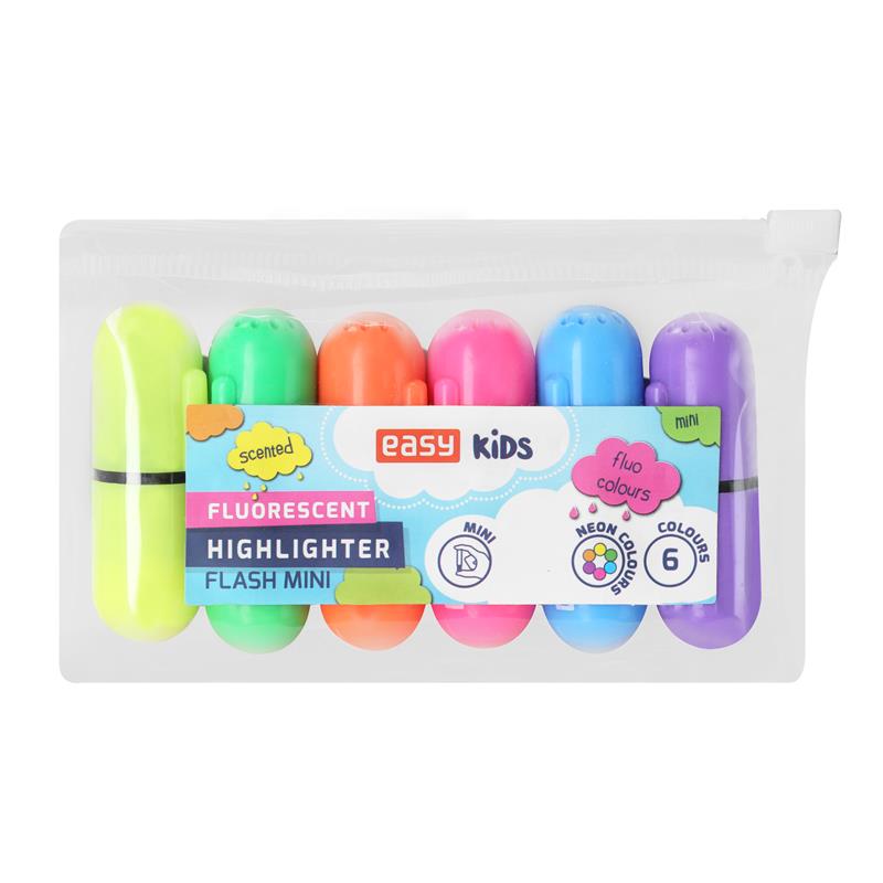 EASY - FLASH MINI Sada mini zvýrazňovačů s vůní, 6 neonových barev v balení