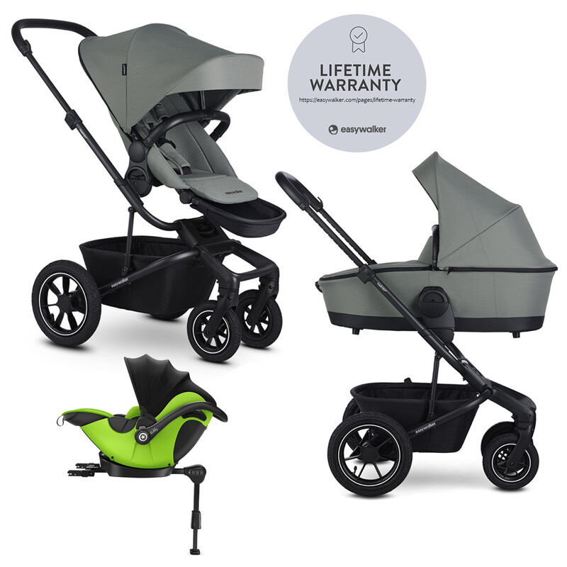 EASYWALKER - Kočárek kombinovaný Harvey? 2v1 Agave Green LITE AIR + KIDDY Evoluna i-size 2 + základna