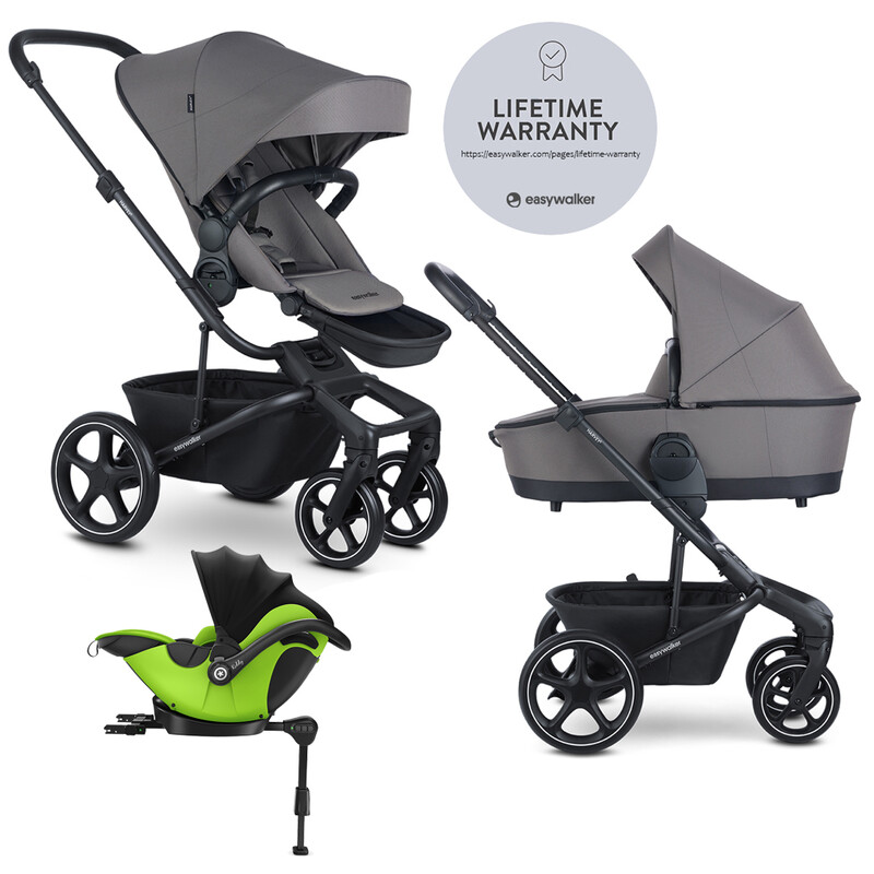 EASYWALKER - Kočárek kombinovaný Harvey? 2v1 Pebble Grey LITE RWS + KIDDY Evoluna i-size 2 + základna