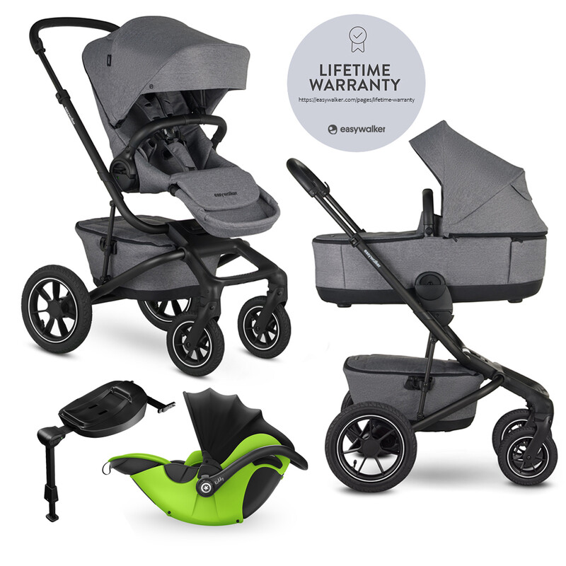 EASYWALKER - Kočárek kombinovaný Jimmey 2v1 Iris Grey LITE AIR + KIDDY Evoluna i-size 2 + základna