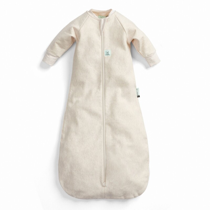 ERGOPOUCH - Pytel na spaní s rukávy organická bavlna Jersey Oatmeal Marle 3-12 m, 6-10 kg, 1 tog