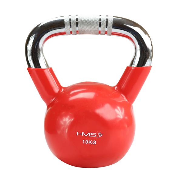 HMS - Kettlebell s chromovaným úchopem KTC 10 kg červený