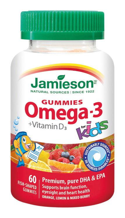 JAMIESON - Omega-3 Kids Gummies žvýkací pektinové pastilky přo děti 60 pas.