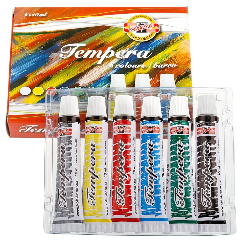 KOH-I-NOOR - Barvy temperové 10 barev x 10 ml