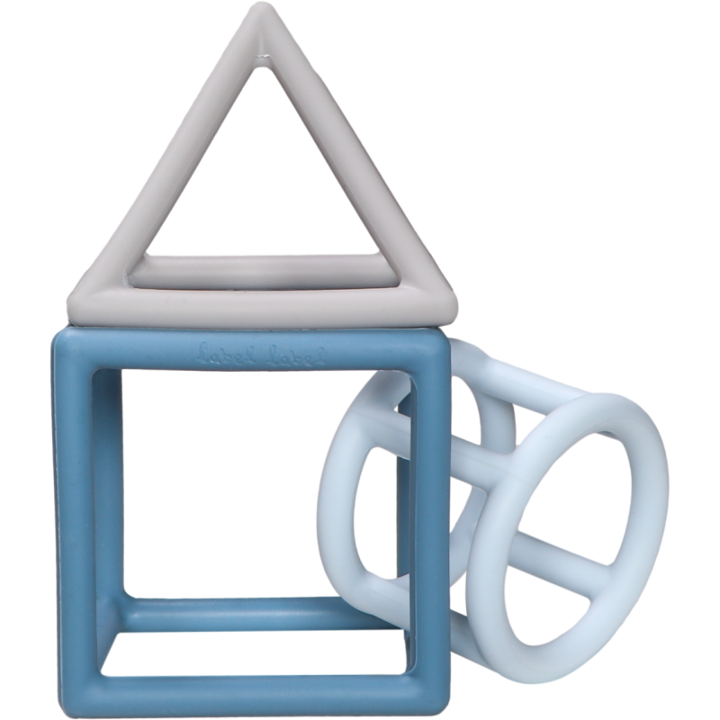 LABEL-LABEL - Silikonové kousátko Geometric, modré