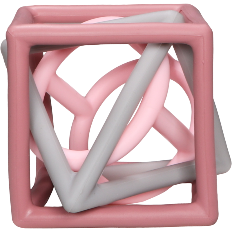 LABEL-LABEL - Silikonové kousátko Geometric, růžové