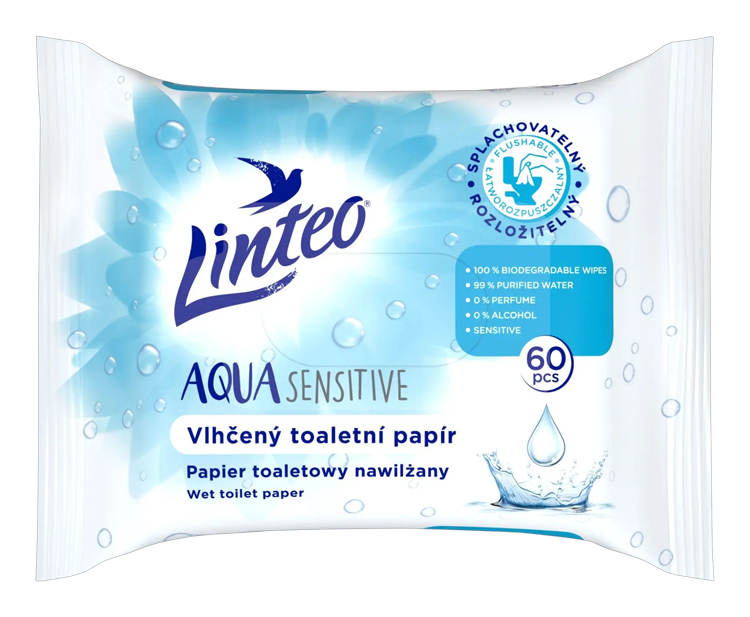 LINTEO - AQUA Sensitive Linteo 60ks vlhčený toaletní papír