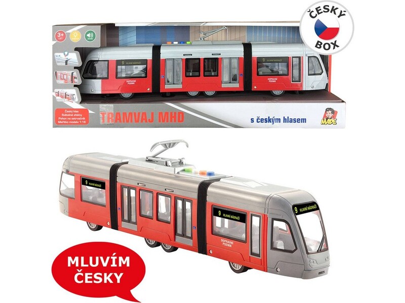 MADE - Tramvaj na setrvačník svítí a mluví česky