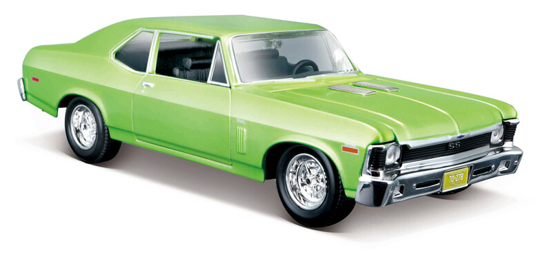 MAISTO - 1970 Chevrolet Nova SS, metal světle zelená, 1:24