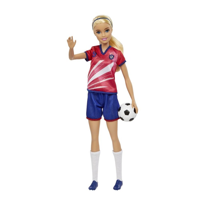MATTEL - Barbie Fotbalová Panenka - Barbie V Červeném Dresu