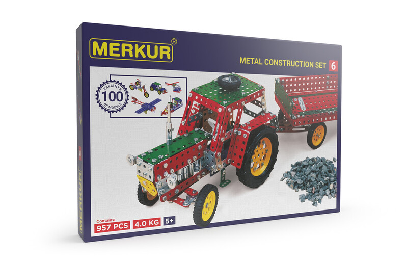 MERKUR - 6 stavebnice, 957 dílů, 100 modelů