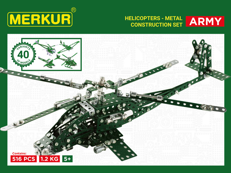 MERKUR - Helikopter Set, 515 dílů, 40 modelů