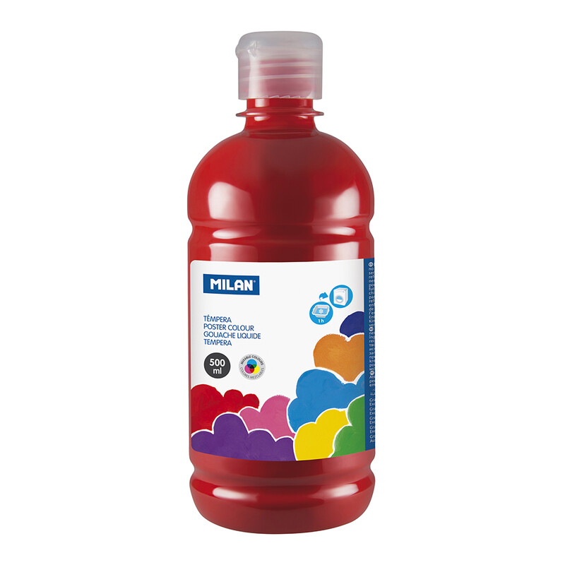 MILAN - Barva temperová 500ml červená rumělka