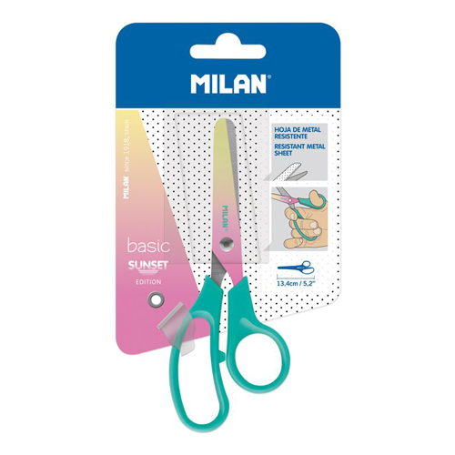 MILAN - Nůžky Basic Sunset Edition tyrkysové - blistr