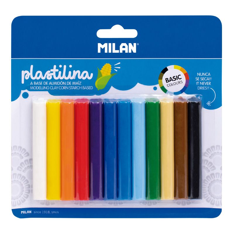 MILAN - Plastelína 12 tyčinek v základních barvách 140 g