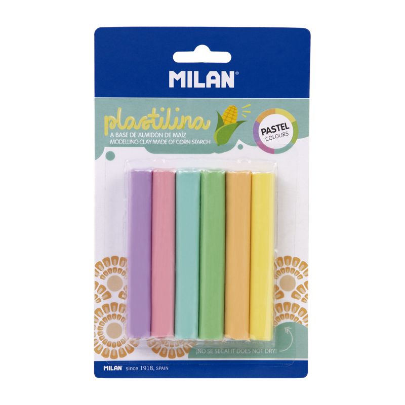 MILAN - Plastelína 6 tyčinek v pastelových barvách 70 g