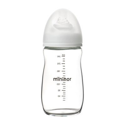 MININOR - Skleněná kojenecká lahev 240ml 3m