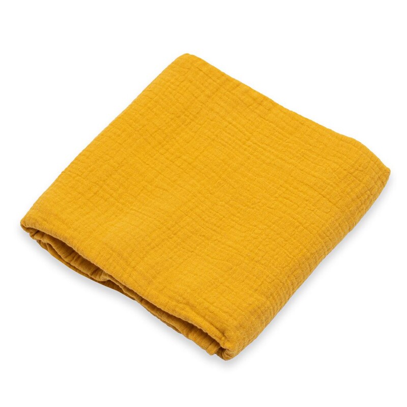 NEW BABY - Dětská mušelínová deka mustard