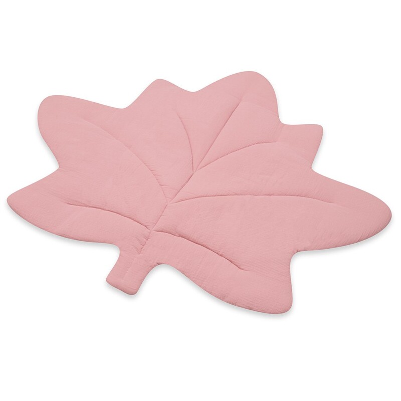 NEW BABY - Mušelínová hrací deka Maple Leaf pink