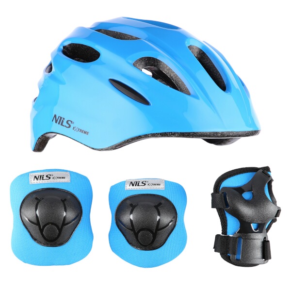 NILS - Helma s chrániči Extreme MTW01+H210 modrá, S