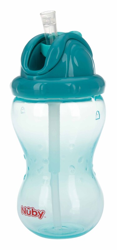 NUBY - Hrneček netekoucí se sklápěcím brčkem a 360 ml, 12 m+ zelený