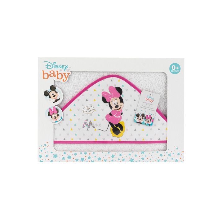 INTERBABY - Osuška froté MINNIE - BÍLO/RŮŽOVÁ