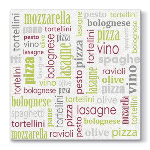 PAW - Ubrousky AIRLAID L 40x40cm Italian Food Green