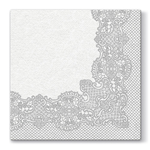 PAW - Ubrousky AIRLAID L 40x40cm Royal Lace Silver