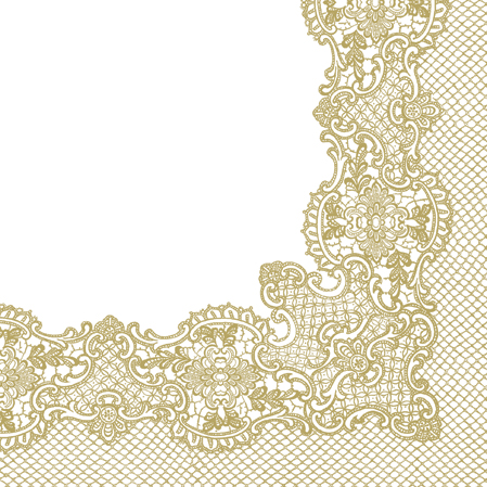 PAW - Ubrousky L 33x33cm Royal Lace Frame Gold