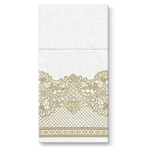 PAW - Kapsy na příbory AIRLAID 40x40cm Royal Lace Gold, 25 ks/bal