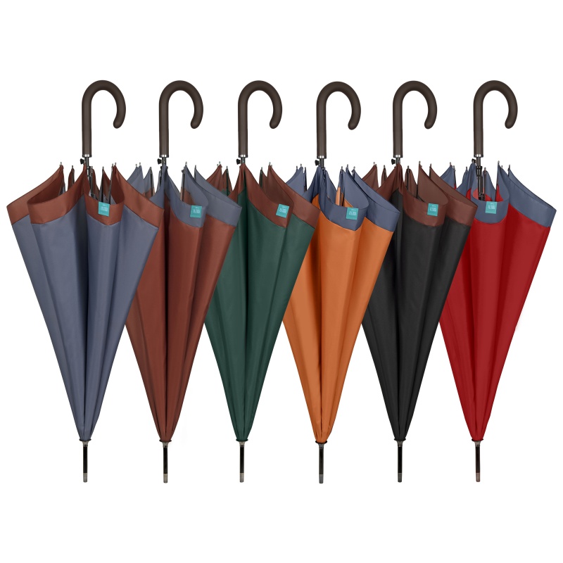 PERLETTI - Automatický deštník TIME CON BORDO / hnědá, 26200