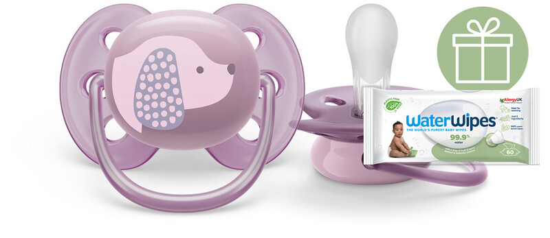 PHILIPS AVENT - Šidítko Ultrasoft Premium 6-18m fialová, 1 ks+WW Soapberry 60ks