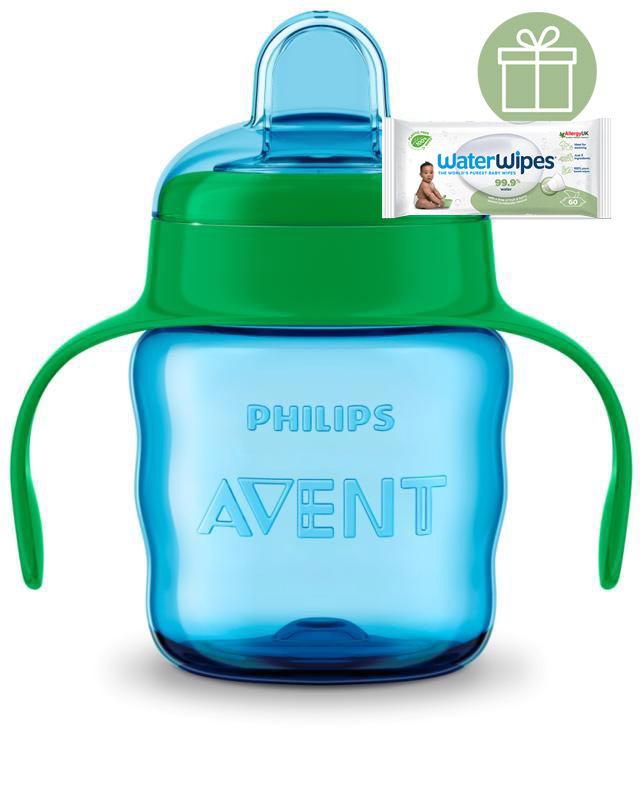 PHILIPS AVENT - Hrneček pro první doušky Classic 200 ml s držadly chlapec+WW Soapberry 60ks