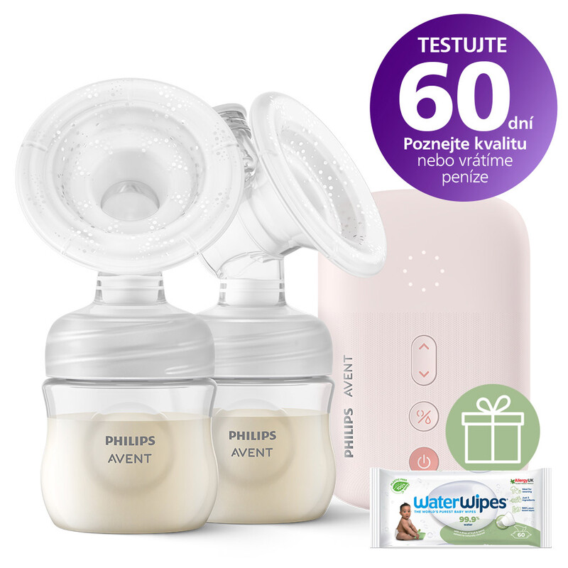 PHILIPS AVENT - Odsávačka mateřského mléka elektrická DUO SCF397/31+WW Soapberry 60ks