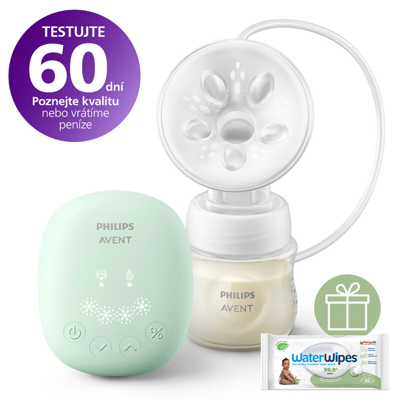 PHILIPS AVENT - Odsávačka mateřského mléka elektrická Essential SCF323/11+WW Soapberry 60ks