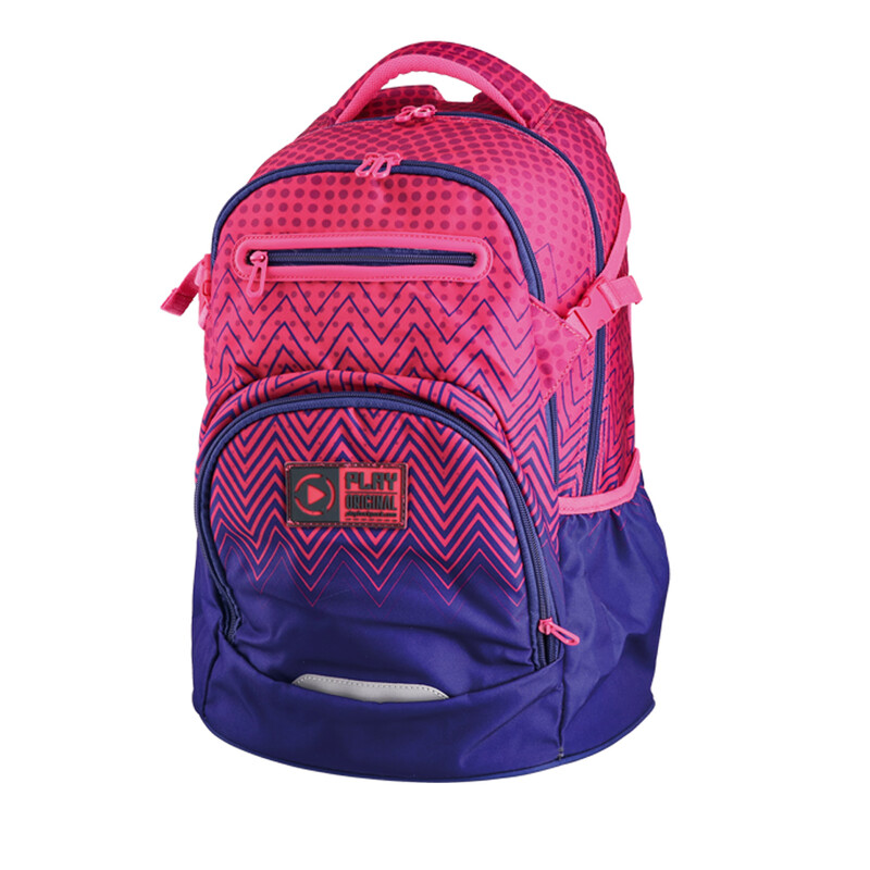 PLAY BAG - Školní batoh Apollo 241 Ergo Sunset - růžový/fialový