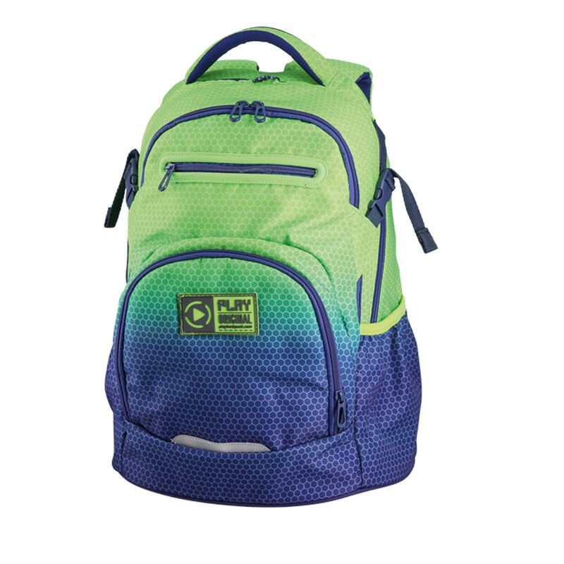 PLAY BAG - Školní batoh Apollo 241 Ergo Sunset - zelený/tmavě modrý