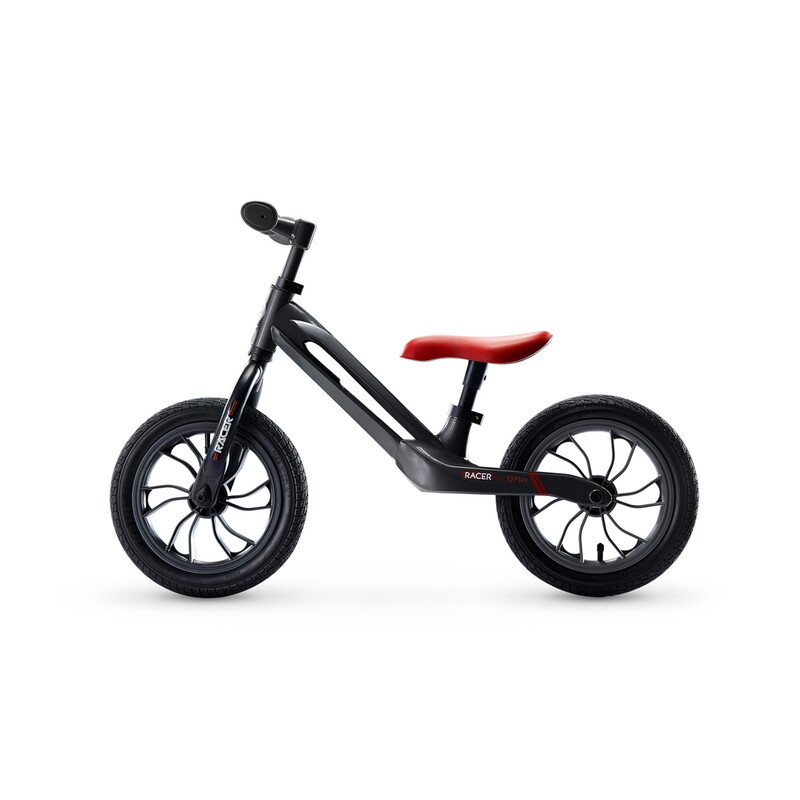 QPLAY - Odrážedlo Racer air (Titanium) Black/ Red, věk 3 - 6 let, do 30 kg