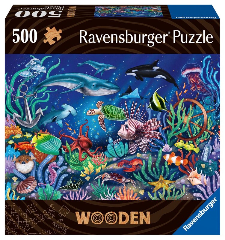 RAVENSBURGER - Dřevěné puzzle podmořský svět 500 dílků
