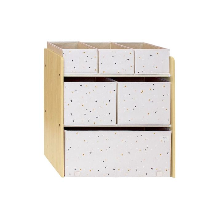 3 SPROUTS - Organizér na hračky Recycled Terrazzo/Palest Pink