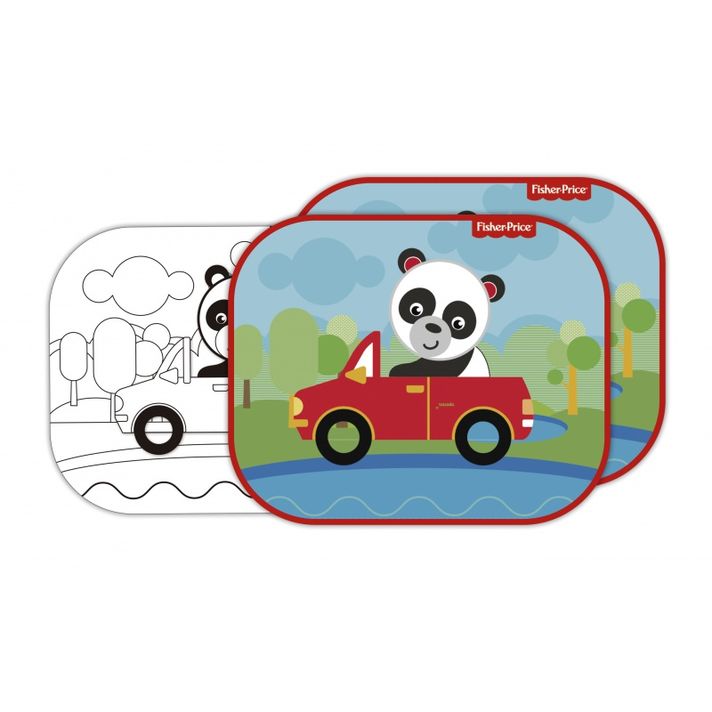 ARDITEX - FISHER-PRICE Sluneční clona pro děti do auta + omalovánka PANDA, FP10169