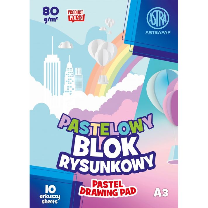 ASTRA - ASTRAPAP Pastelové barevné papíry A3, 10 listů, 80g/m2, 106022002